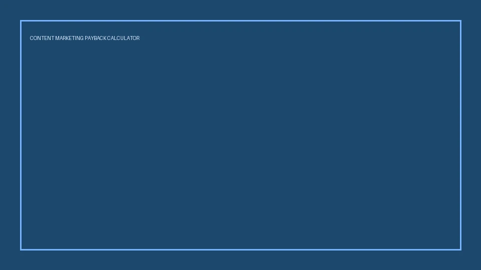 Content Marketing Payback Calculator preview